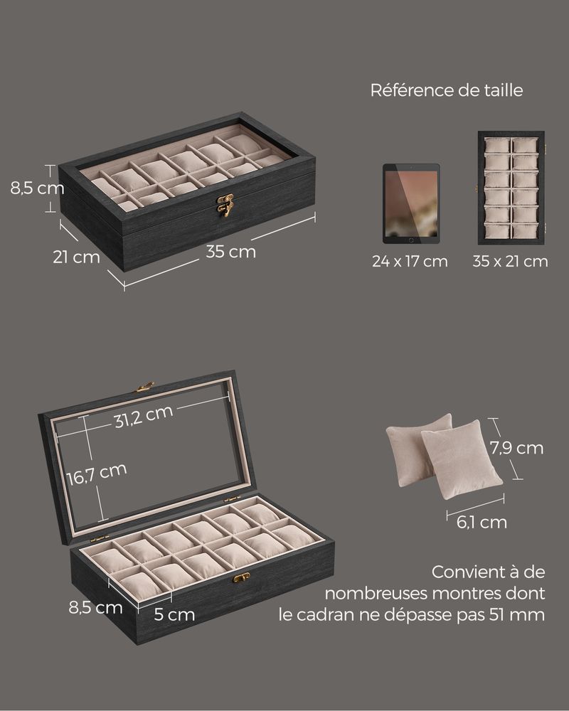 BOITE À MONTRES - BOIS 12 MONTRES SwissTimeReserve