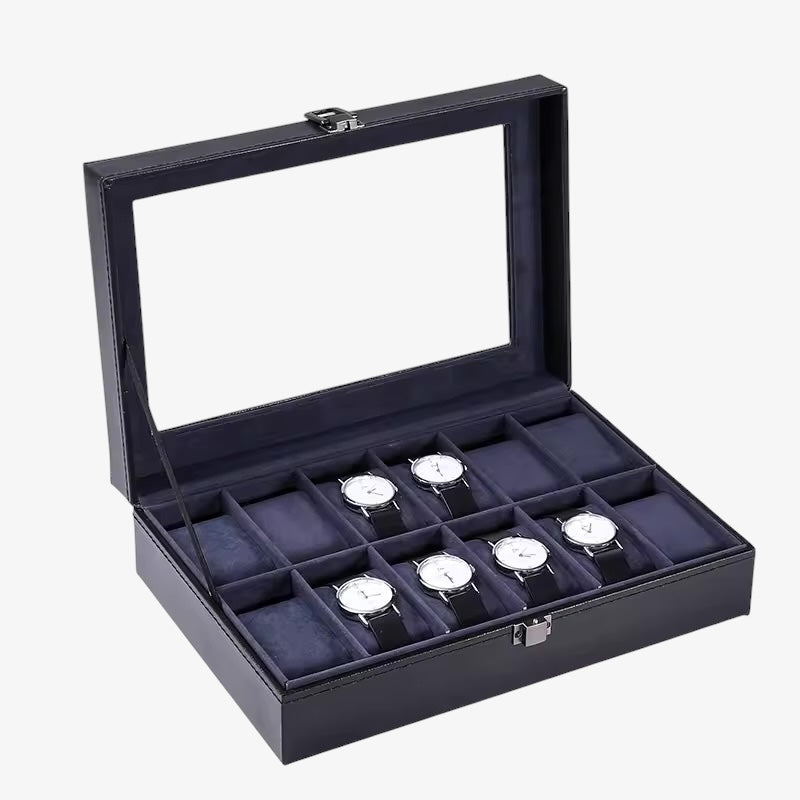 BOITE À MONTRES - CUIR BLEU